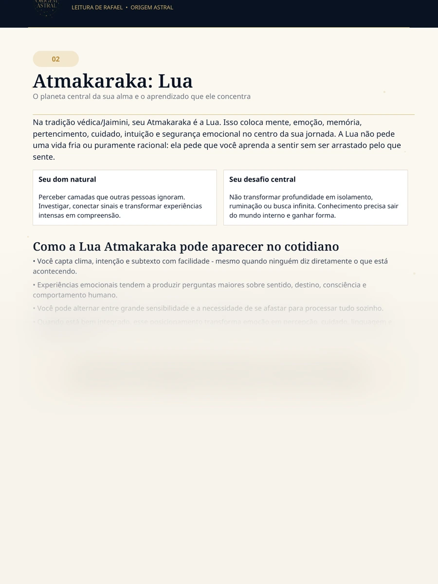 Prévia protegida do Atmakaraka na Edição Essencial