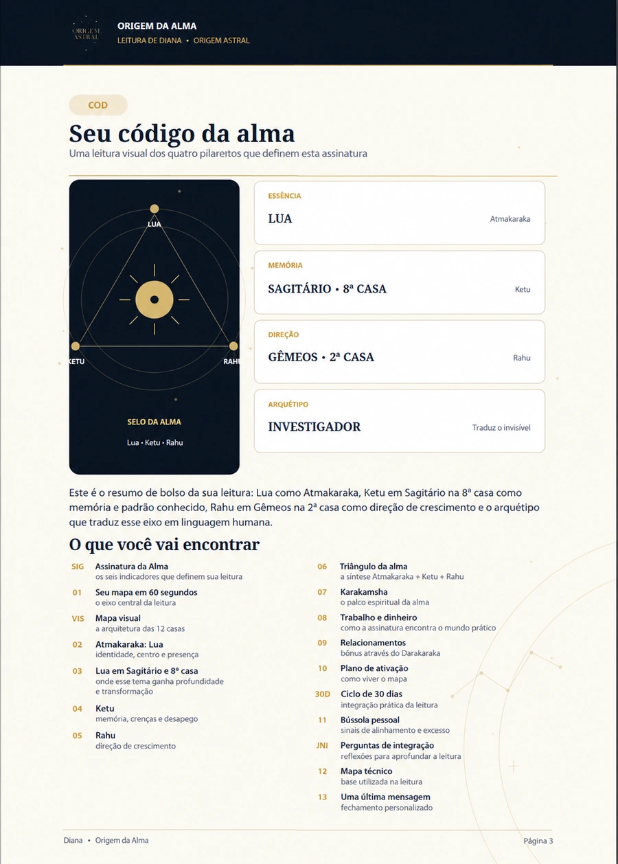 Exemplo da página Código da Alma na Edição Essencial